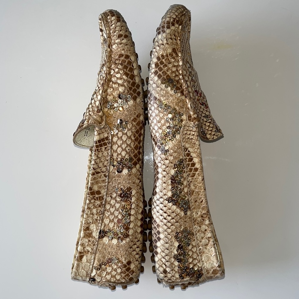 Tod’s Limited Edition ~ Brown/Cream Python With G… - image 7